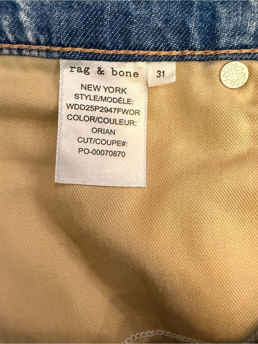 rag & bone The Baggy Dre Low Rise Boyfriend in Orian Size 31/12 - Picture 11 of 15